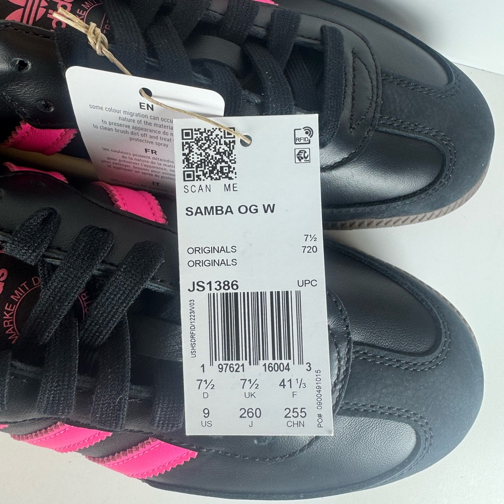 Adidas Samba OG Black Lucid Pink Gum Women’s Size 9 Sneakers - Picture 13 of 13